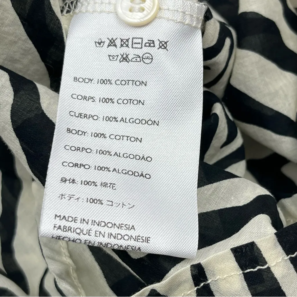 Faithfull‎ The Brand Long Sleeve Buttondown Black Cream Womens Size 6 Medium - Image 4