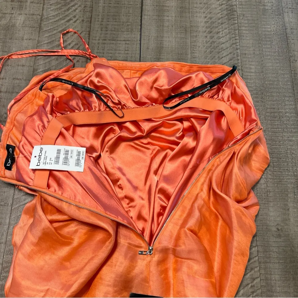 BEBE Vintage Vanna style coral mini cocktail dress - Image 6