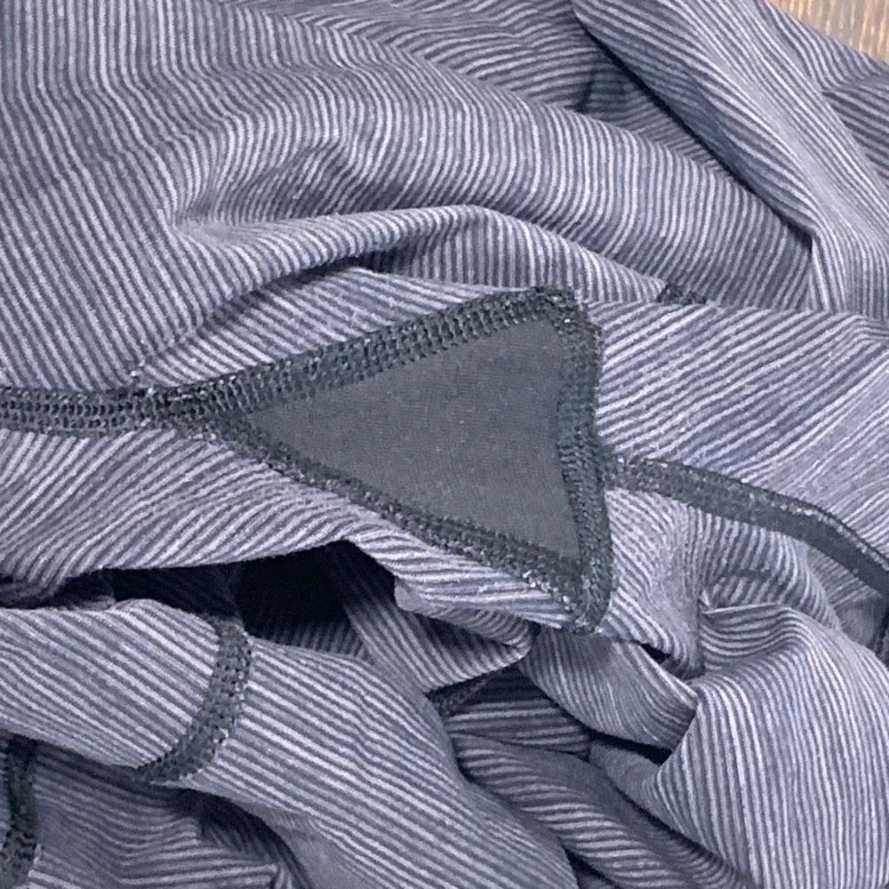 Lululemon Run Inspire Crop Women's Slate Stripe Capri Leggings Black Gray Size X - Image 9