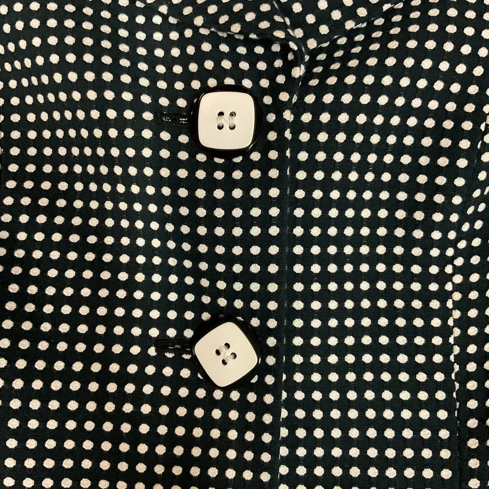 Le Suit Polka Dot Skirt Suit Black White Professional Business Set Size 8 Office - Image 2