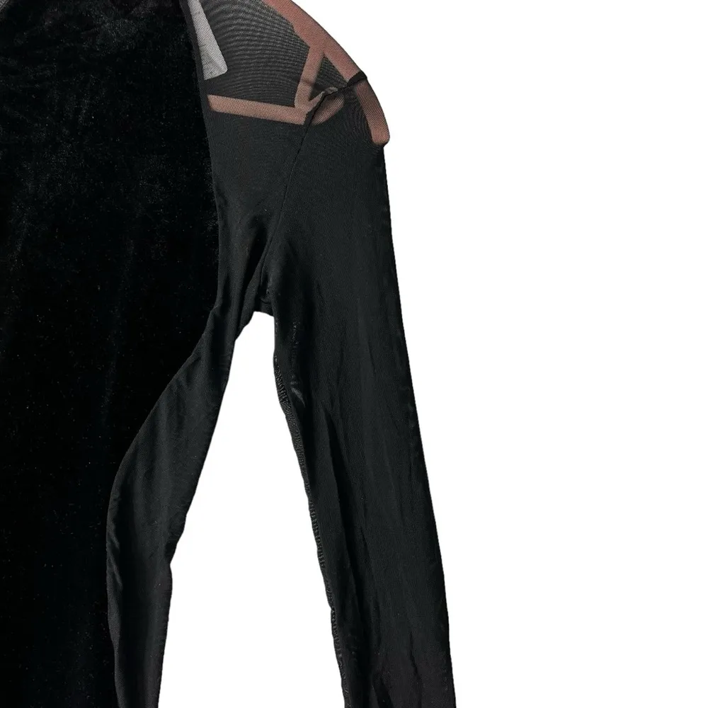 Naked Wardrobe NWOT Size M The NW Velvet Mesh Collection Jumpsuit Black SOLD OUT - Image 6