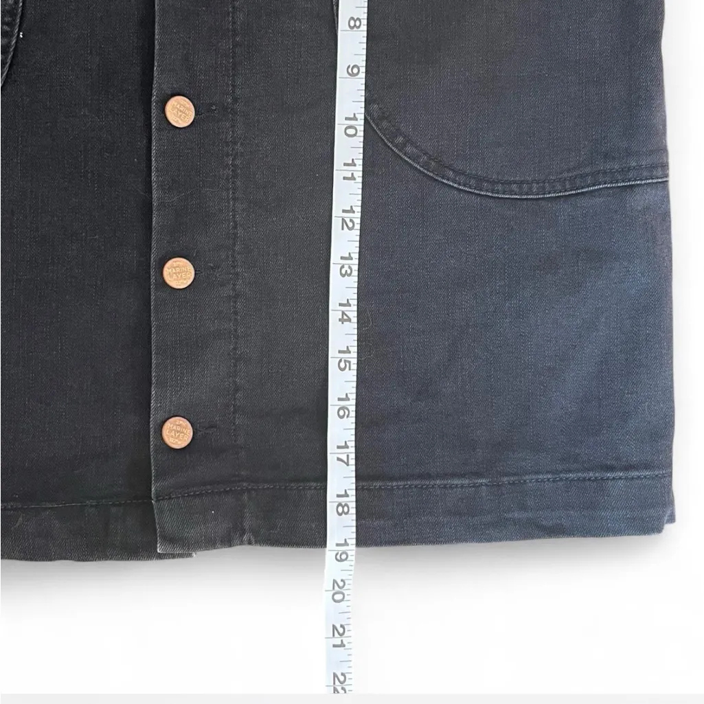 Marine layer  Black Button-Front Denim Skirt, size 14 - Image 4