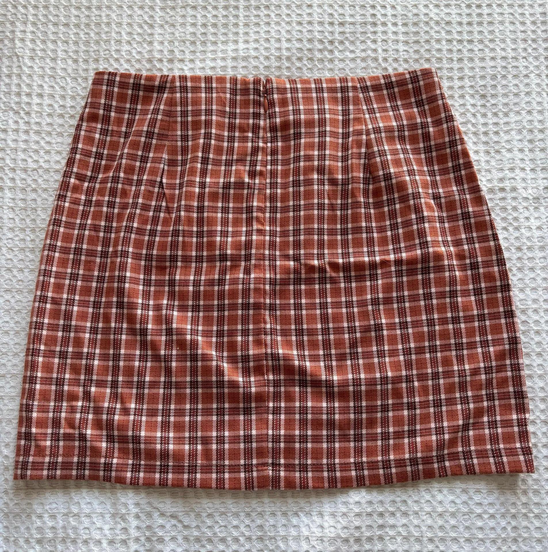 Orange Brown Plaid Skirt  - Image 4