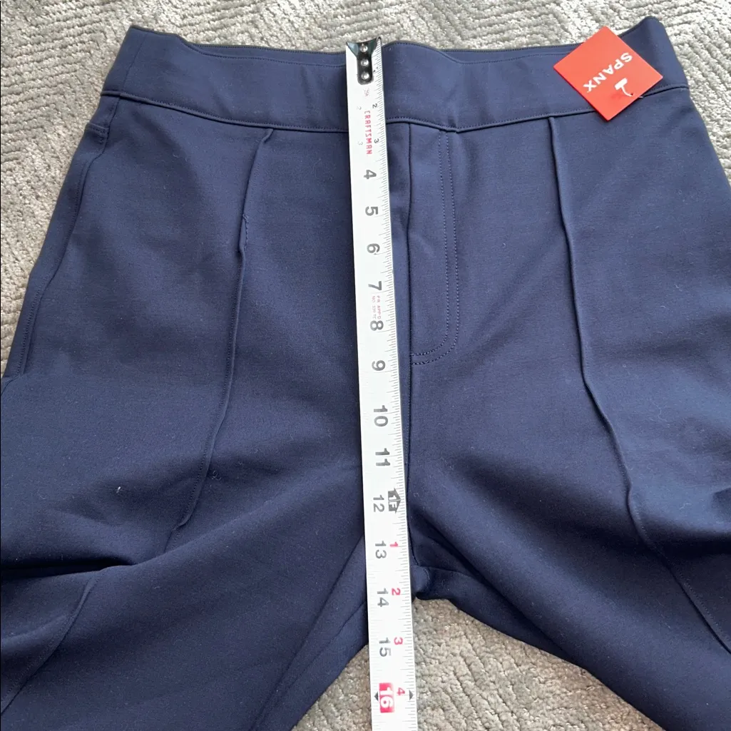 New Spanx Black Ponte Knit Pull On Pants Straight Leg Size L - Image 16