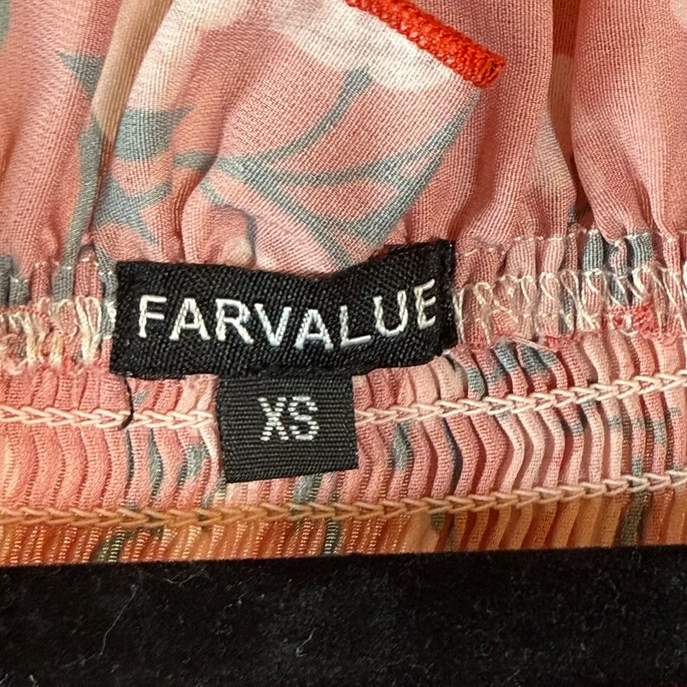 Boho Smocked Mini Dress Knee Length Floral Print Off Shoulder Flowy Stretch Boho Red Size XS - Image 3