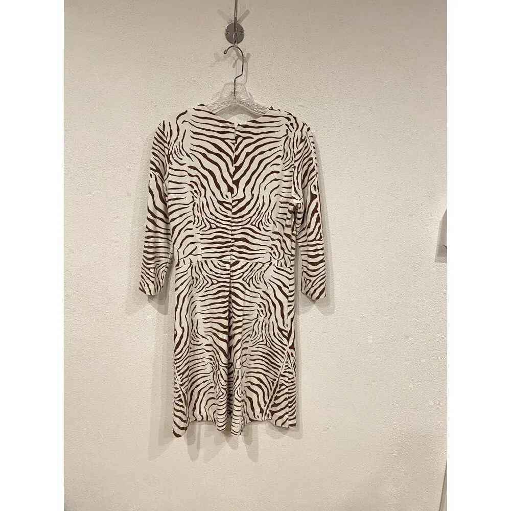 J McLaughlin Dress Womens Small Zebra Print 3/4 Sleeve Stretch Dillard's - Image 4