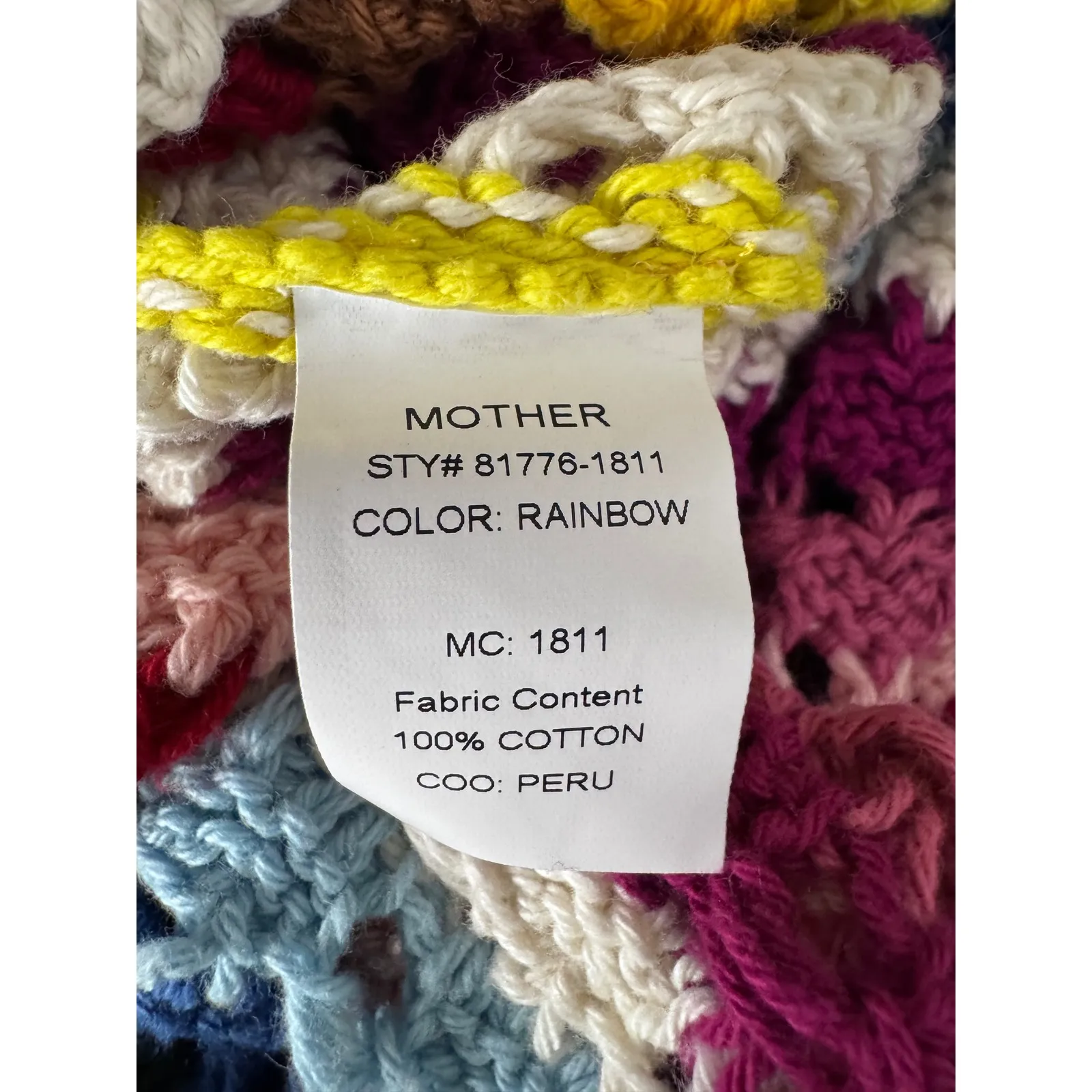 MOTHER Rainbow Crochet Maxi Dress Sleeveless V Neck Boho one size fits all‼️ Yellow - Image 10