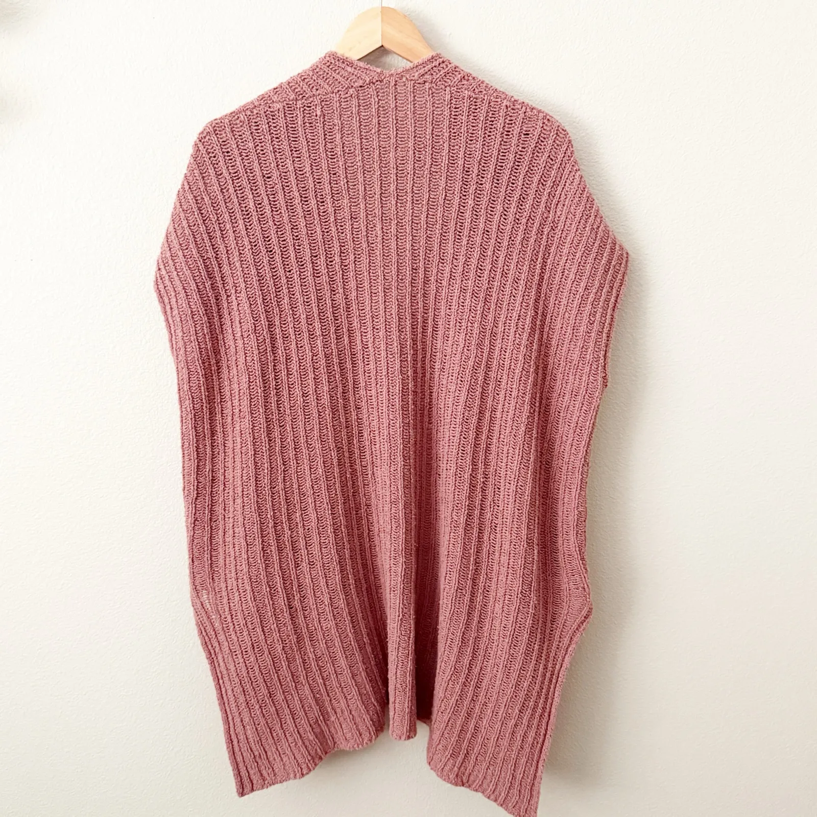 FREE PEOPLE | Mauve Pink Wrap Cardigan Sleeveless Vest Sloppy Pocket | Small - Image 7