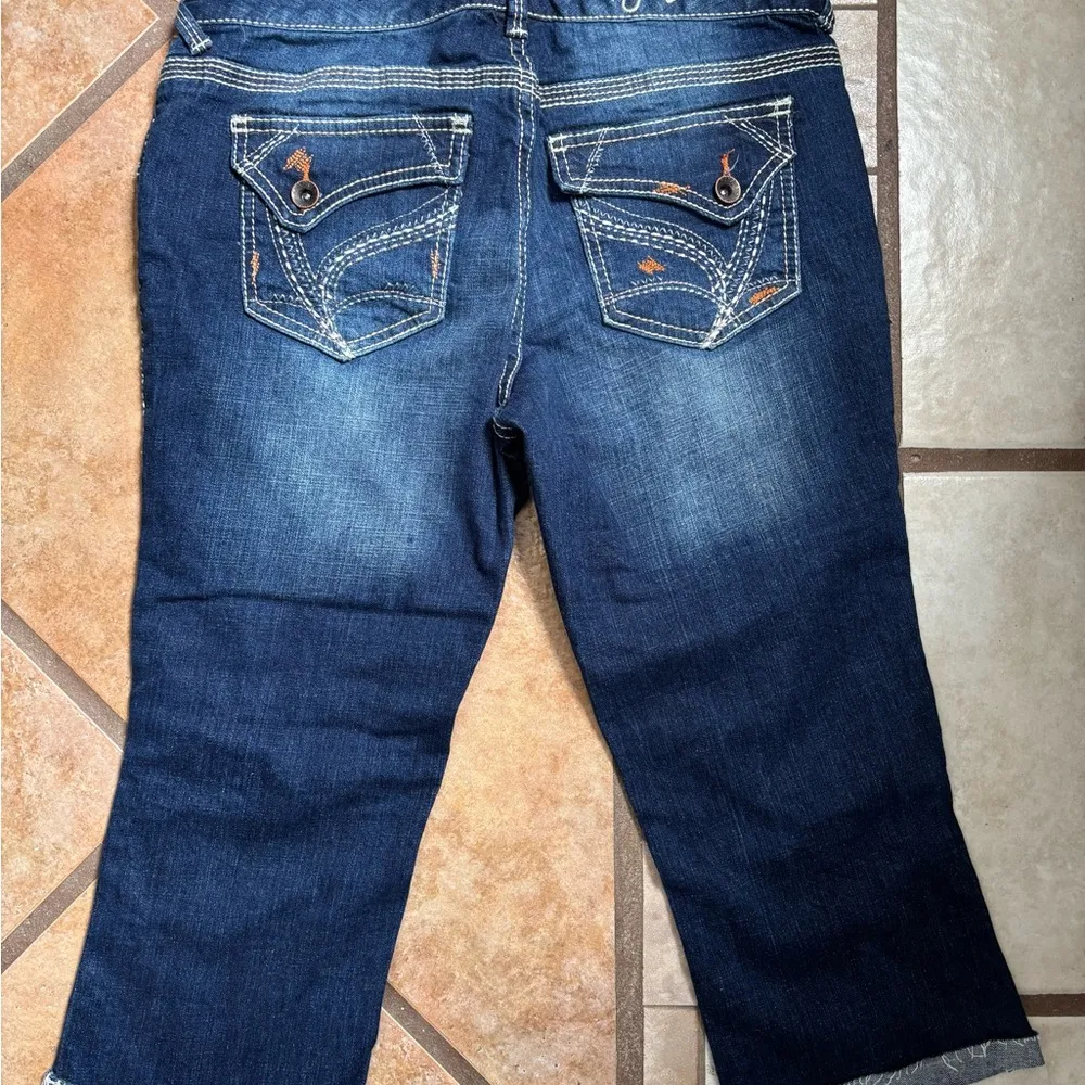 Distressed Blue Ankle Cropped Jeans - Image 2