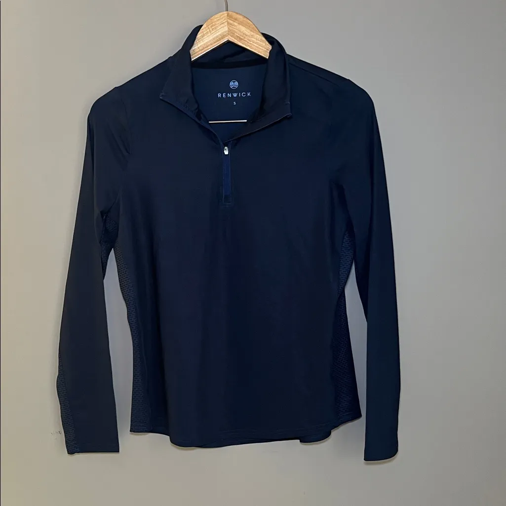 Renwick 1/4 Zip Navy Golf Pullover Size Small Blue - Image 6