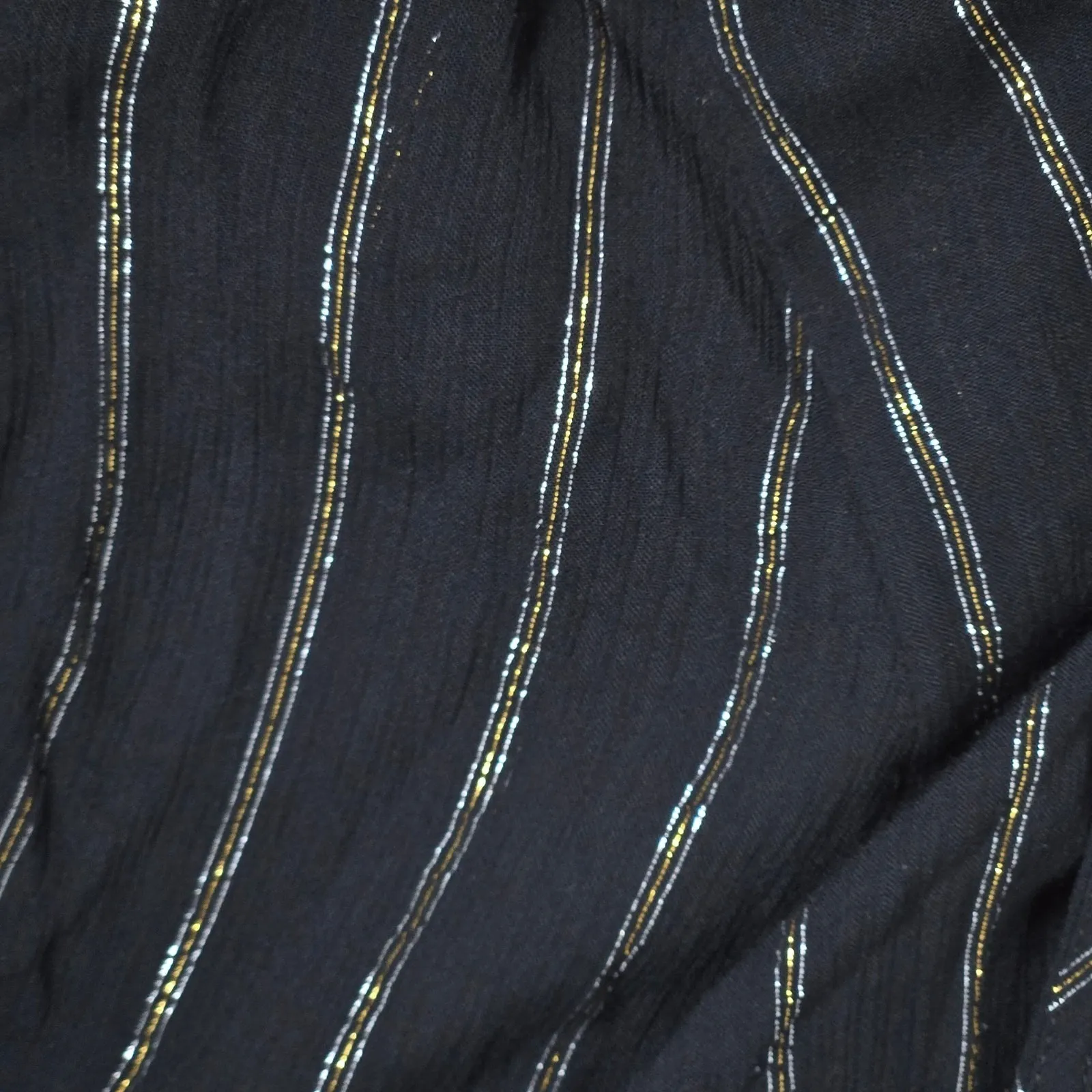 Traffic People Black Striped Long‎ Sleeve Wrap Midi Dress Size L Size L - Image 8