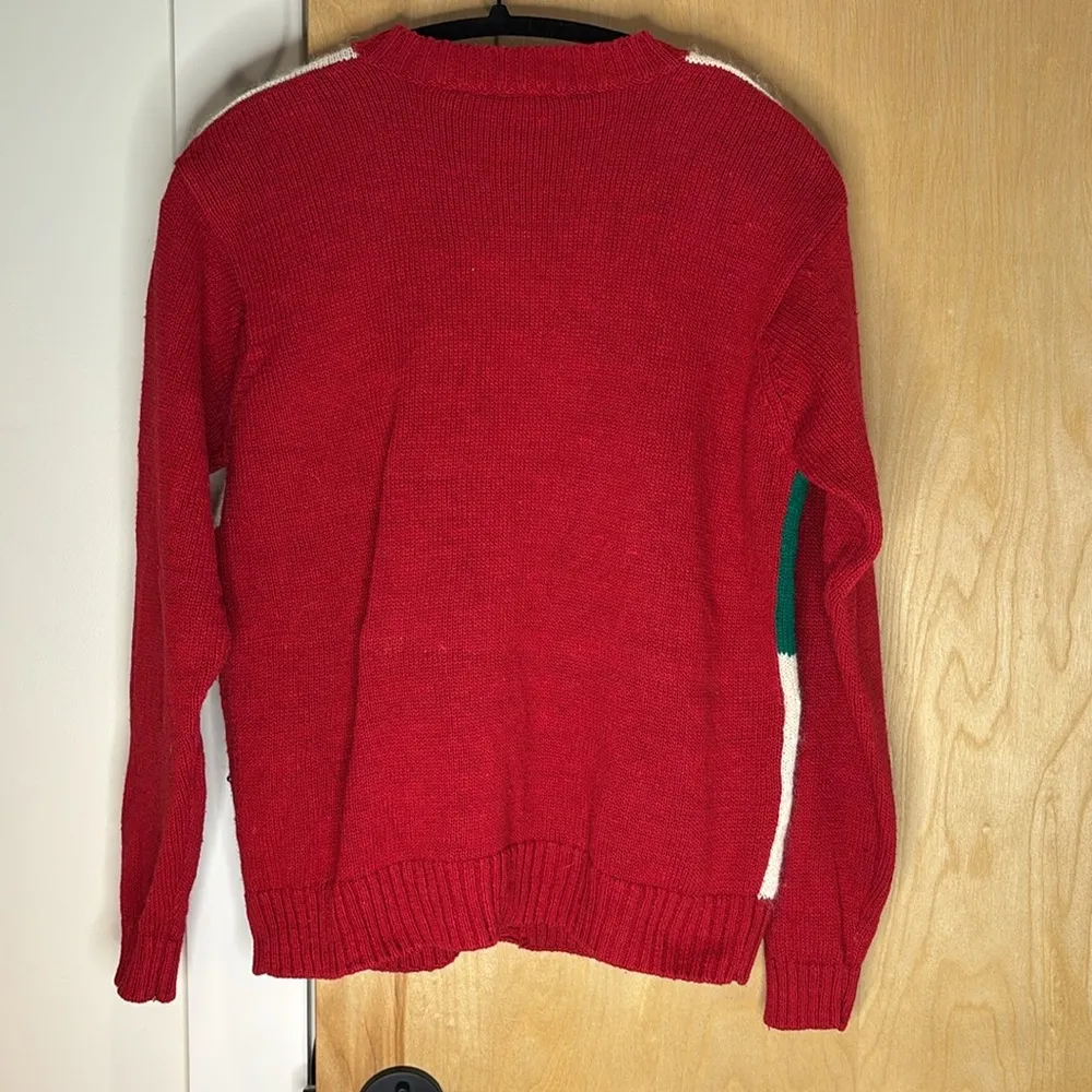 Vintage Christmas Sweater Embroidered Embellished Holiday Size Petite Medium - Image 3