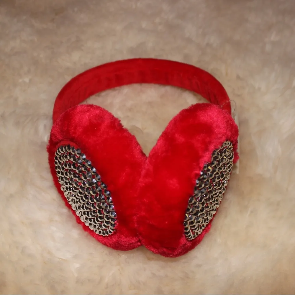 Red Blinged Out Earmuffs - Image 4