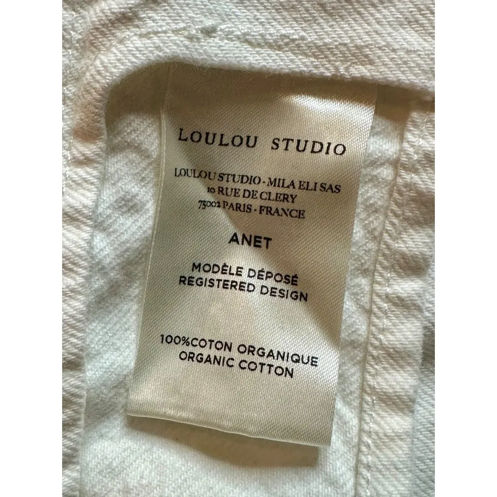 Loulou Studio Anet Bra Top in Ivory XSmall New Womens Denim Crop Tank White Size XS - Image 10