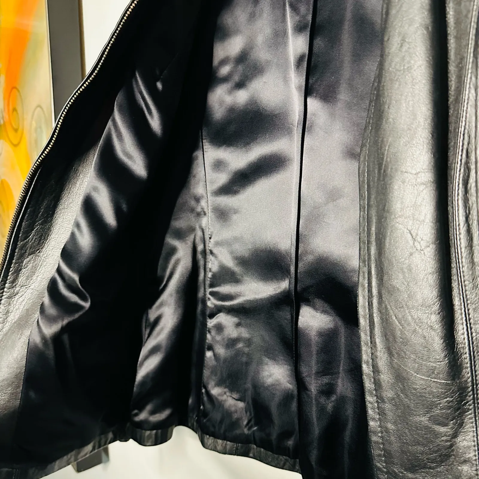 Vintage Alan Michael Black Braided Leather Zip Up Front Leather Blazer Jacket M Size M - Image 9