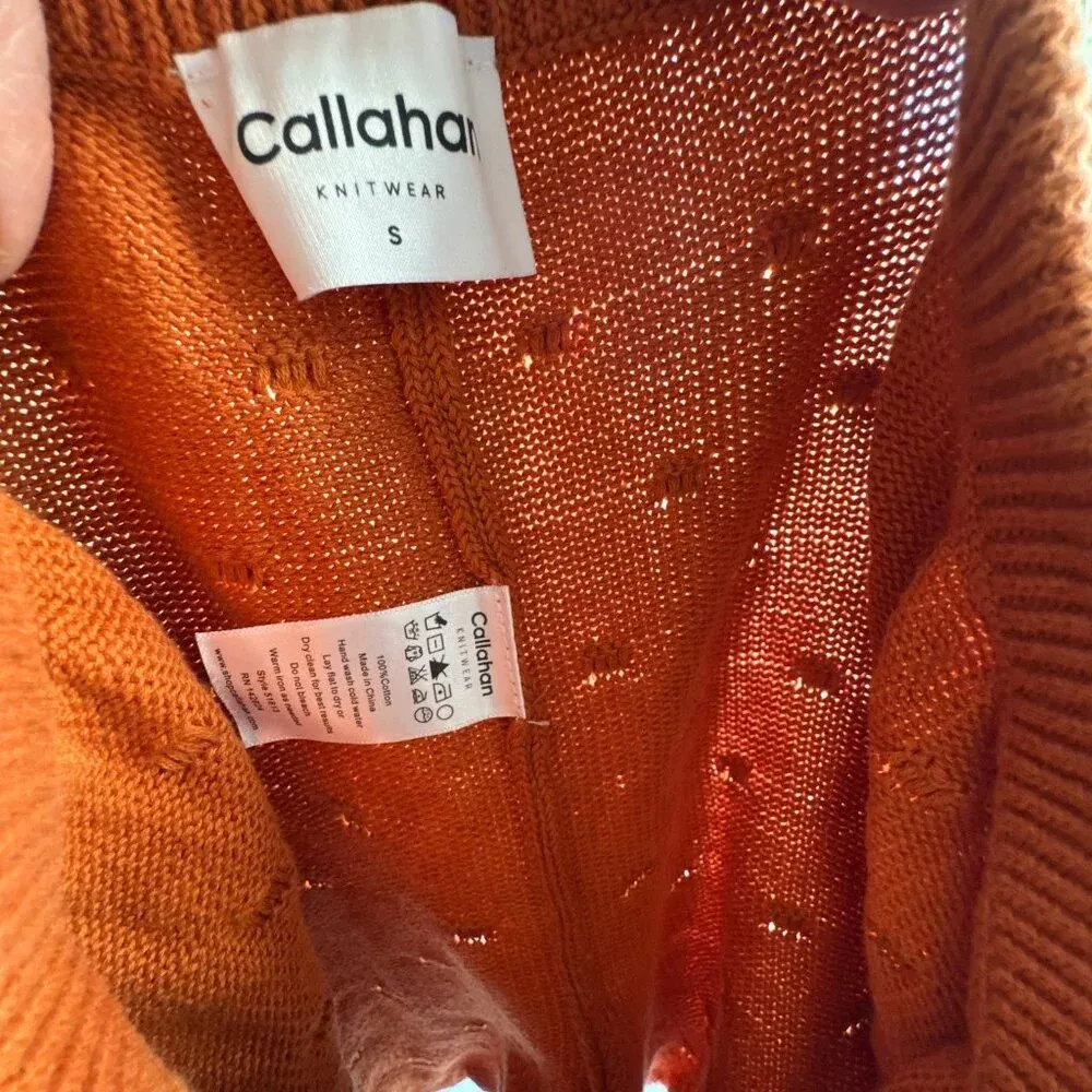 Callahan Winona Cuffed Nubby Knit Shorts in Burnt Orange size Small - Image 6