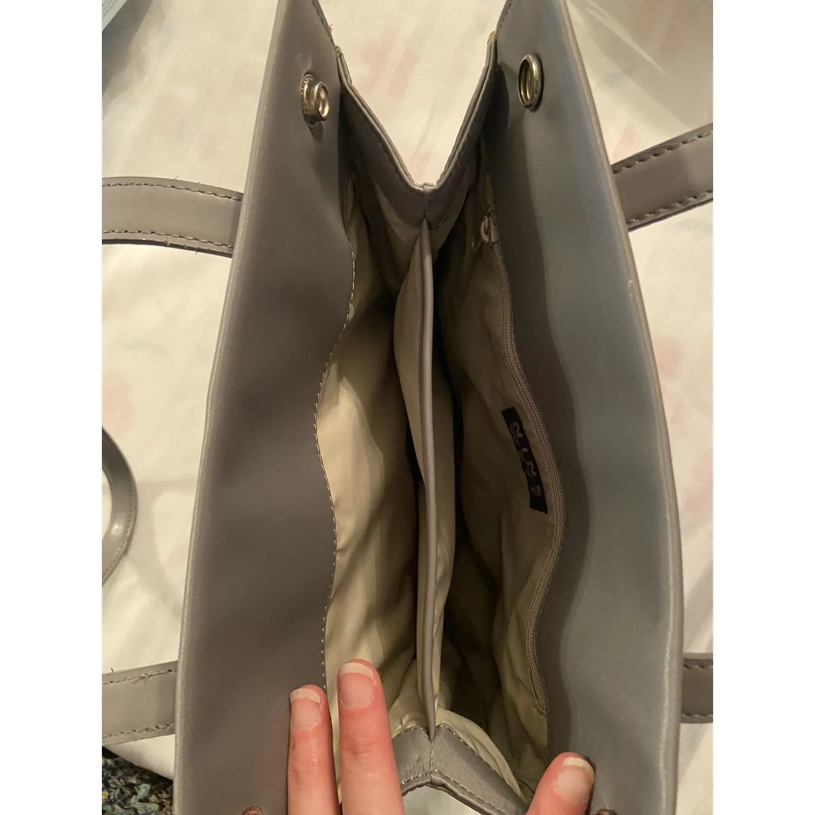 NWT Vintage NINE WEST Gray Snap Ups BAG PURSE NEW Vtg - Image 3