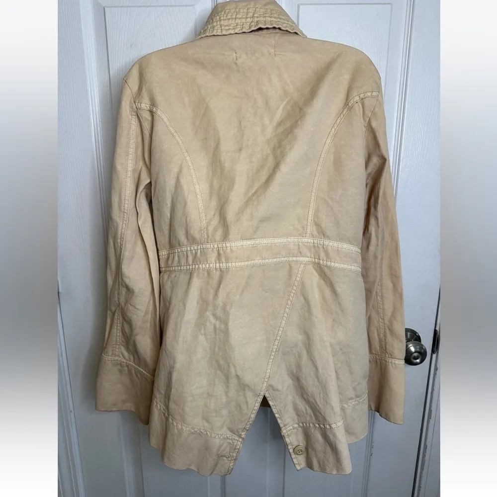 Sundance Every Angle Linen Blend Jacket Beige Button Up Outerwear Size XS - Image 5