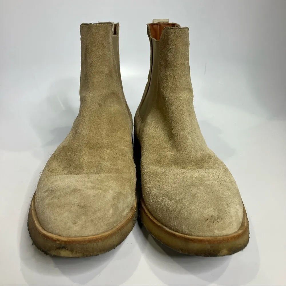 Common Projects tan cream suede leather Chelsea boot women size 41 luxury trendy - Image 3