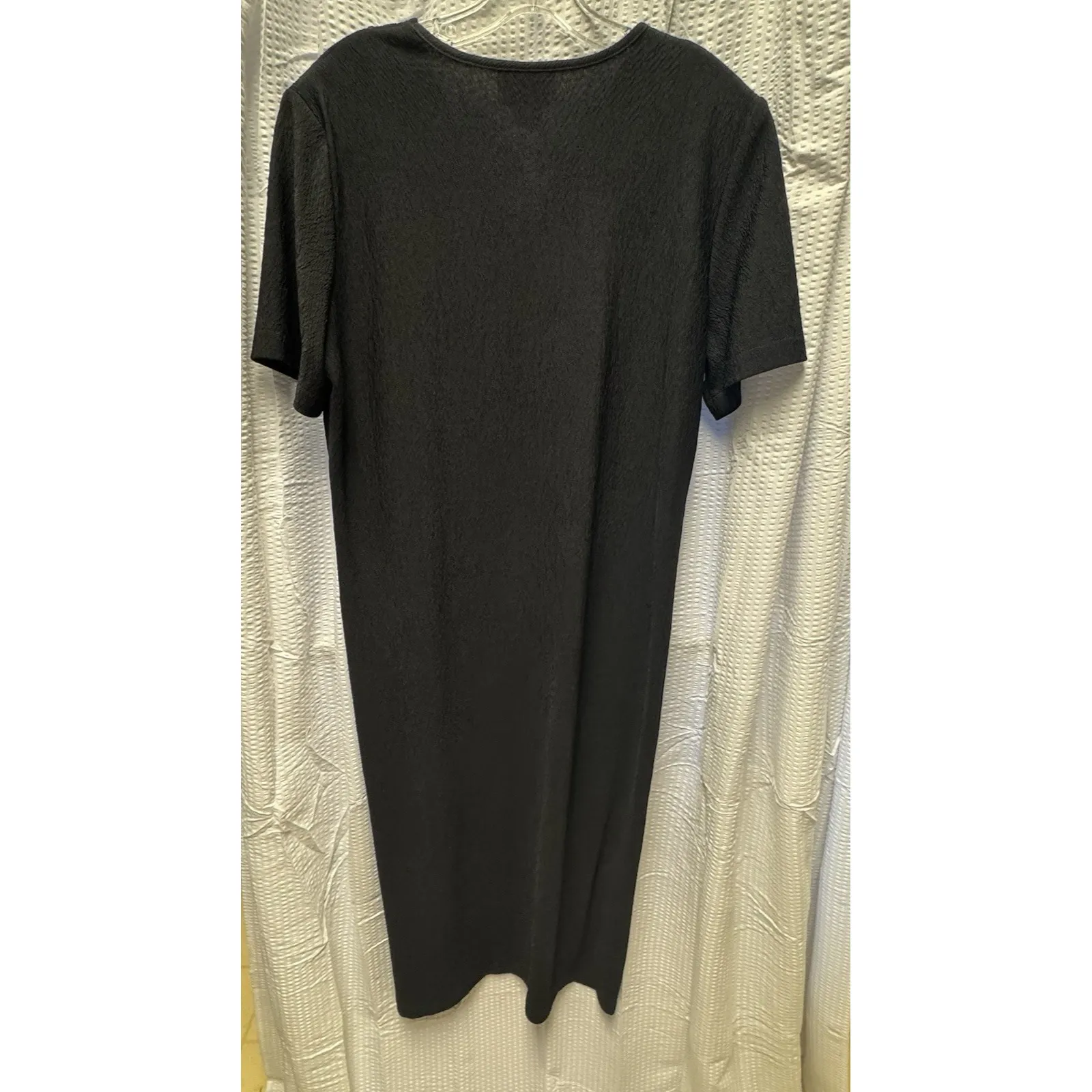 Vintage 90s Y2K Jillian Black Button Front Bodice Dress Sz14 USA Made Embroidery Size 14 - Image 10