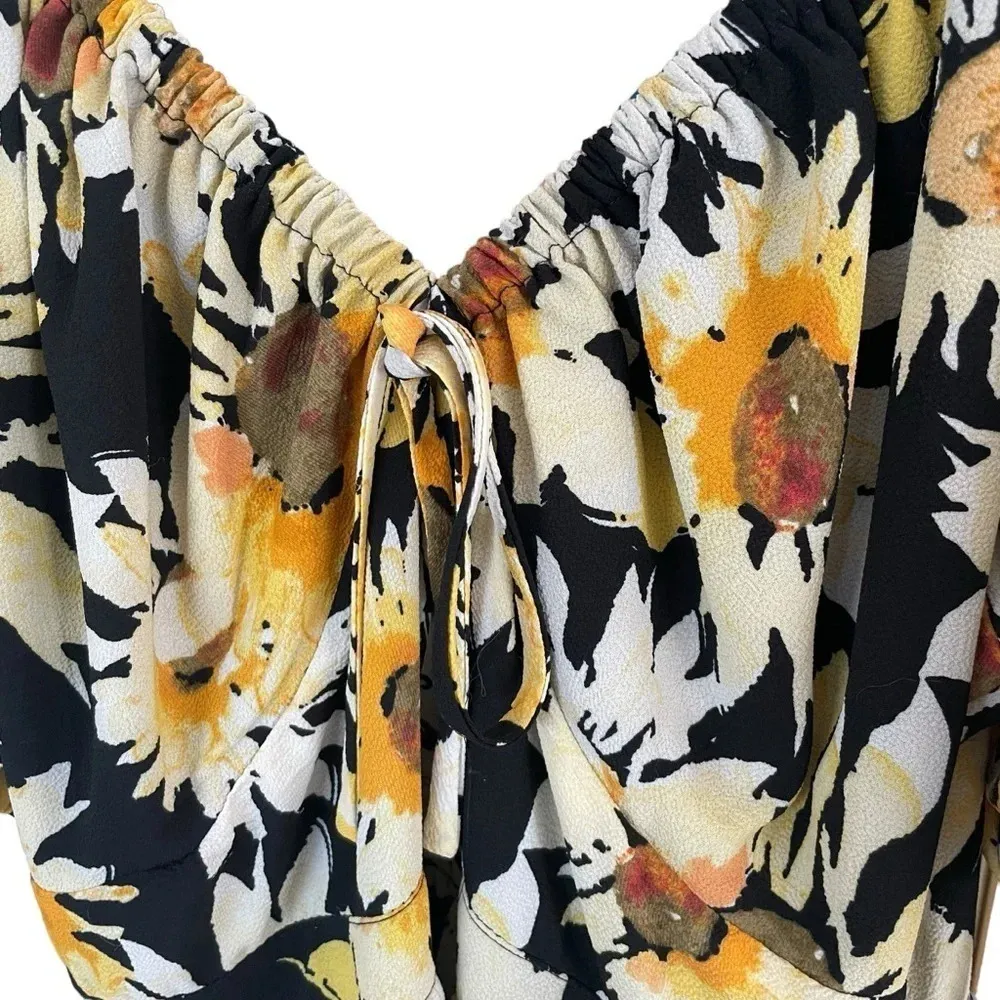 Donna Morgan NWT Black Sunflower Mini Dress Fit & Flare - Image 3