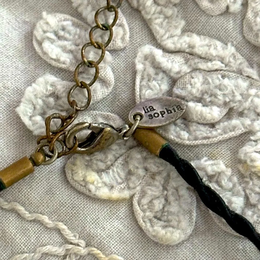 Green and Blues-  glass Lia Sophia necklace
 and green glass earrings - Image 10