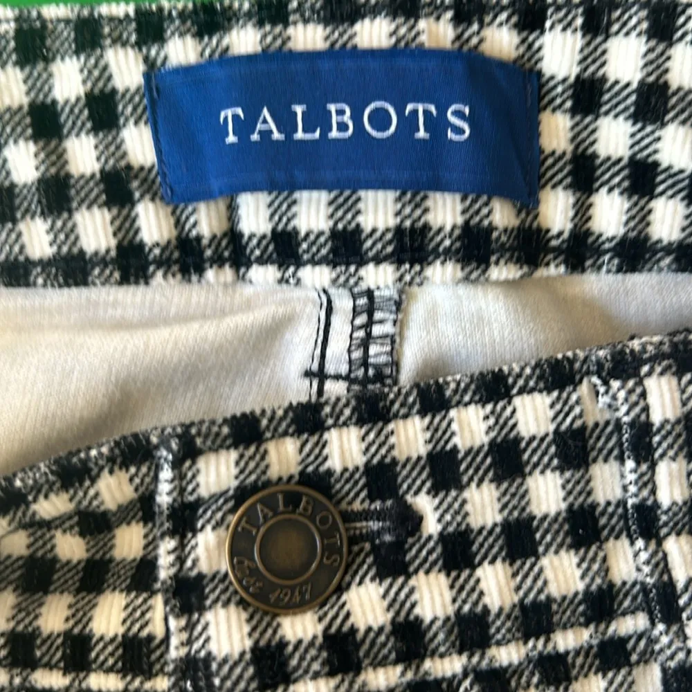 Talbots High Waist Straight Leg Buffalo Plaid Corduroy Pants Size 2 - Image 11
