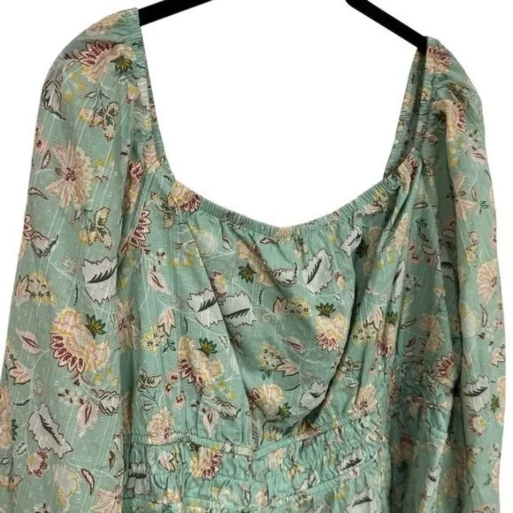 NEW Torrid Cotton Dot Blouson Sleeve Smocked Top Milk Maid Cottagecore Dainty 2X - Image 4