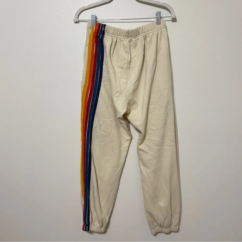 Aviator Nation Jogger 5 Stripe Size Large Cream Neutral Color Women’s Sweatpants - Image 6