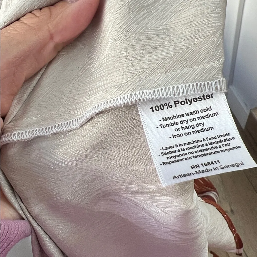 DIARRABLU Satu One Shoulder Dress Printed Maxi Abstract Chiado Rust M $295 Orange Size M - Image 9