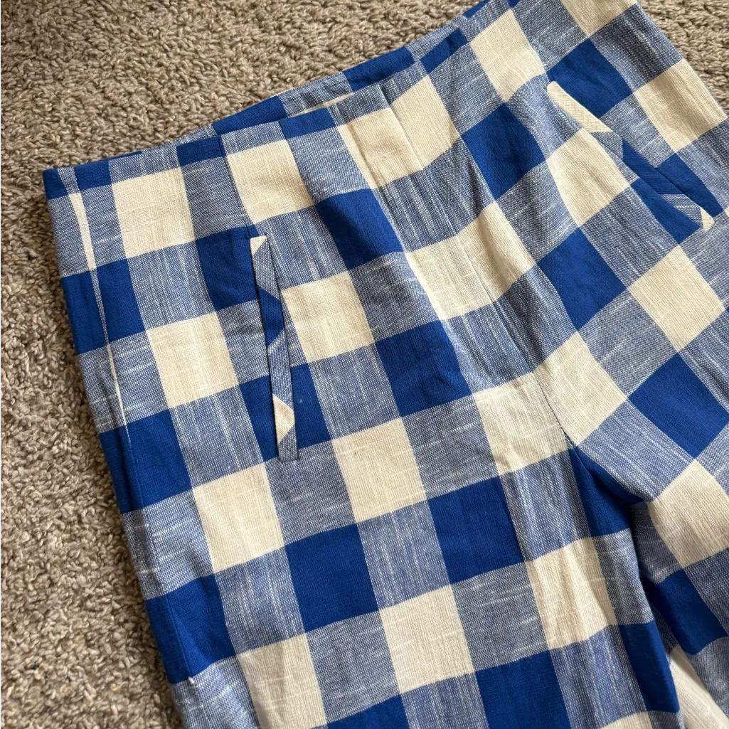 Veronica Beard Dova Blue Checkered Pants - Image 5