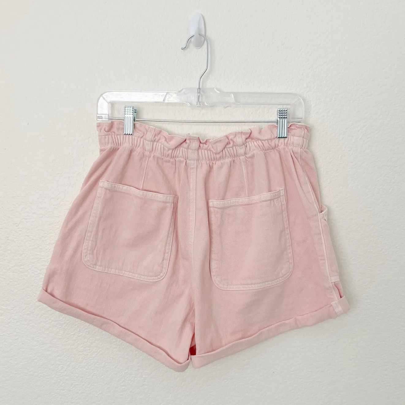 [American Eagle Outfitters] Pink High Rise Paperbag Elastic Waist Denim Shorts 6 - Image 2