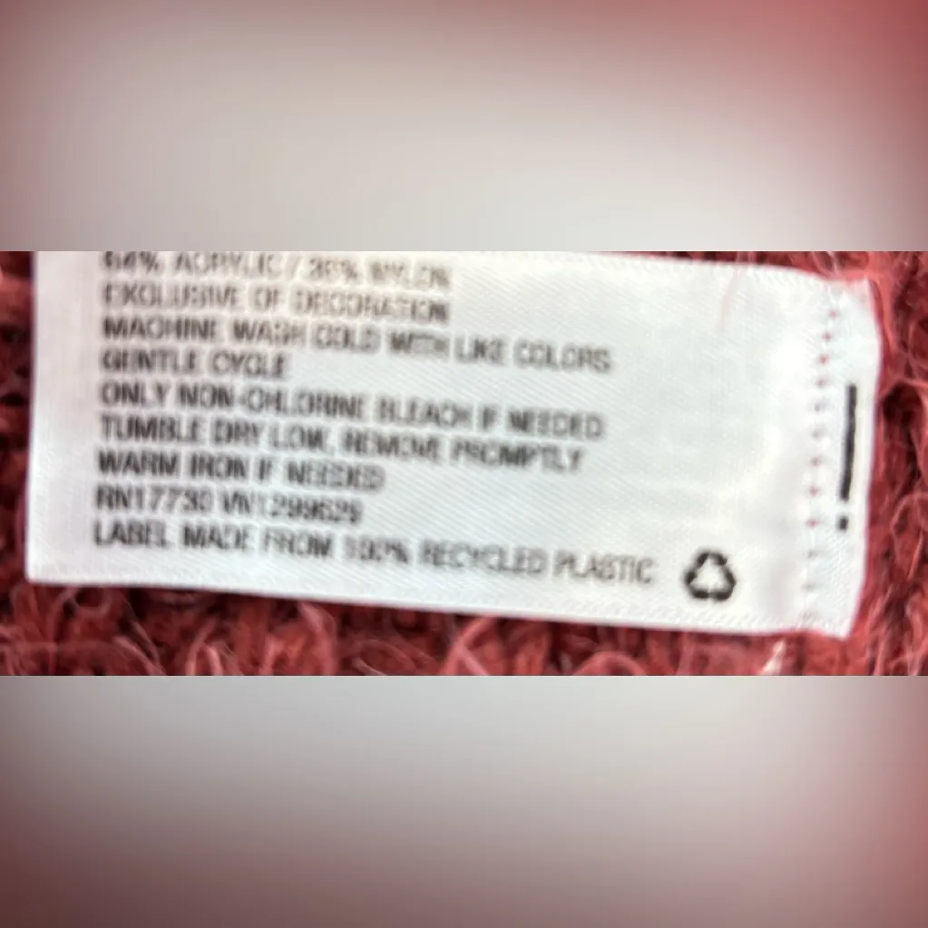 Knox Rose M Ribbed Fuzzy Knit Pullover  Sweater in Coral - Image 7