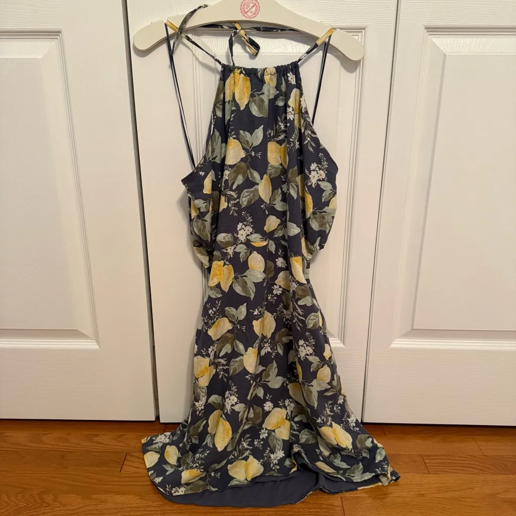 Abercrombie & Fitch Lemon Printed Cut Out Halter Dress - Image 3