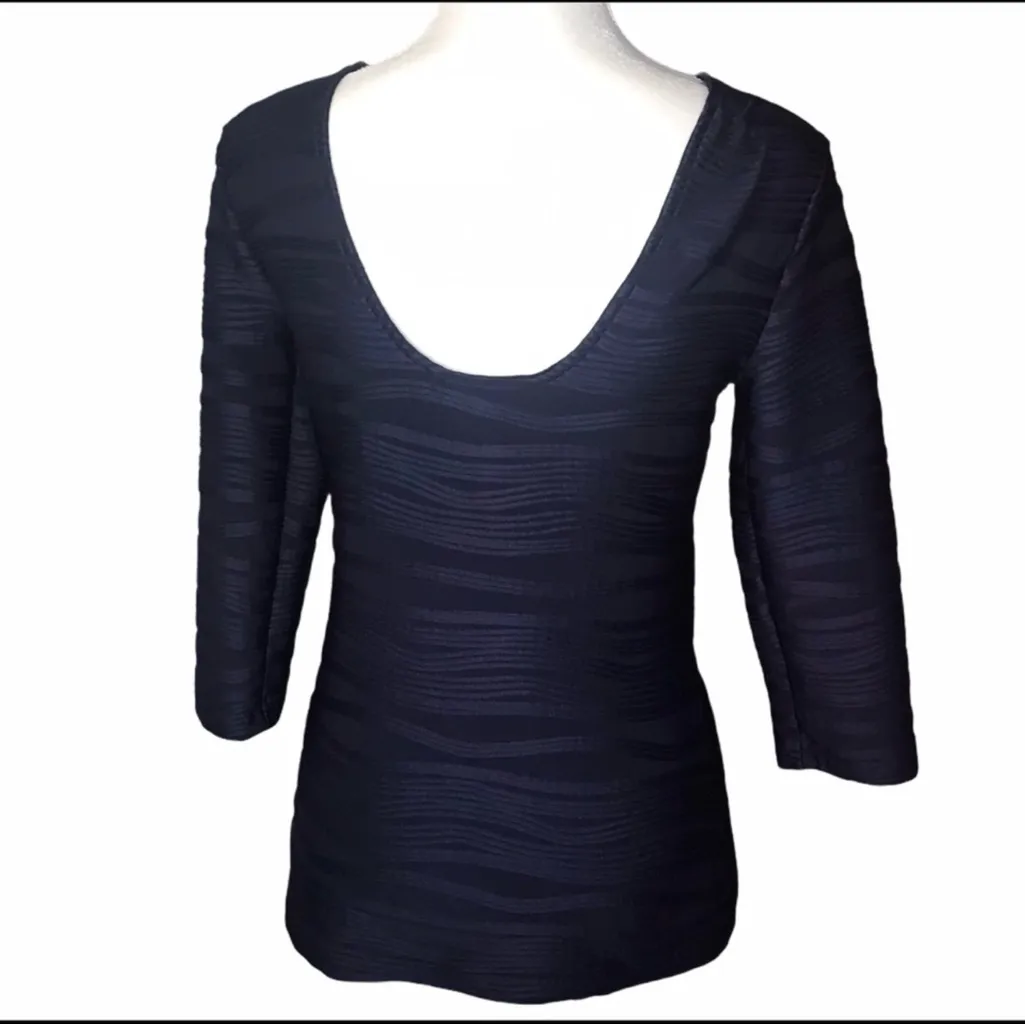 Jennifer Lopez Midnight Blue Long Sleeve Top - Image 2