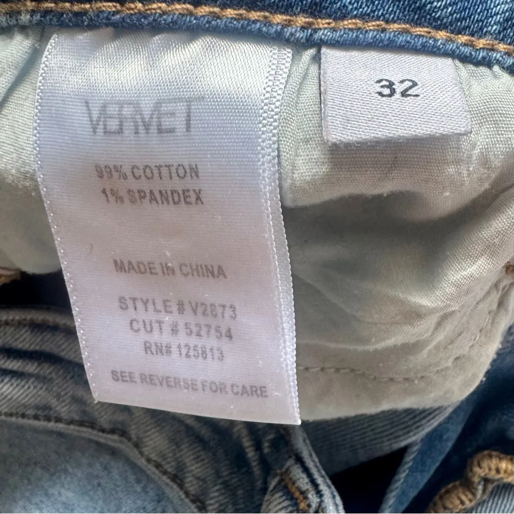 Vervet High Rise 90s Vintage Flare Jean Split Hem Stretch Jeans Size 32 - Image 8