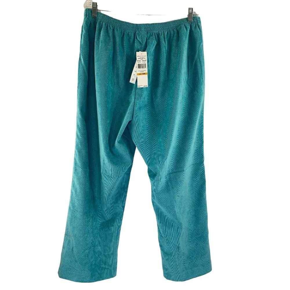 Alfred Dunner Women's Grand Canyon Auqa Corduroy Dress Pants - Image 2