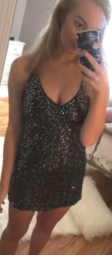 Lulus Black Sequin Dress - Image 3