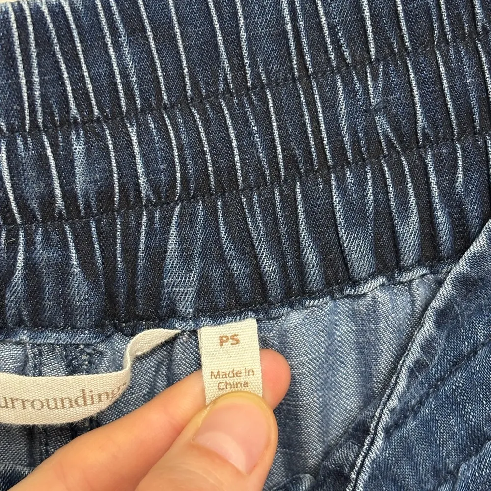 Soft Surroundings Tencel Chambray Easy Fit Crop Pants - Size S Petite - Image 6