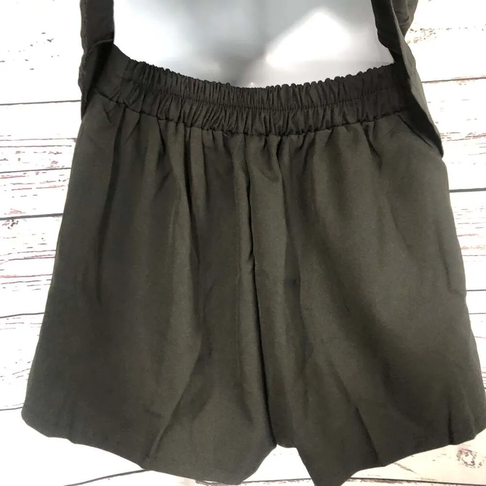NWT boutique black sleeveless top & matching shorts set gold accent size small Size M - Image 10