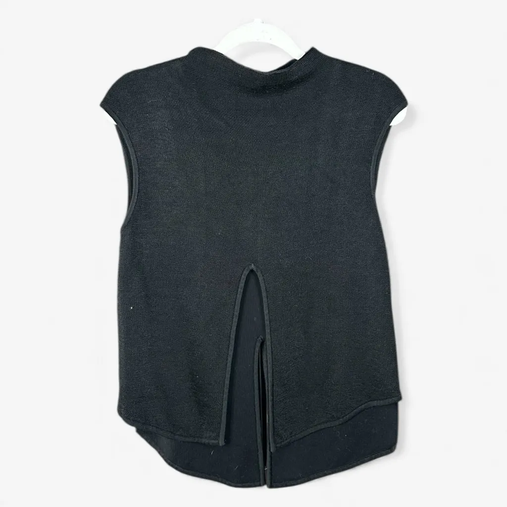 Asilio Black Spliced Sweater Vest Layered Look Size M - Image 2