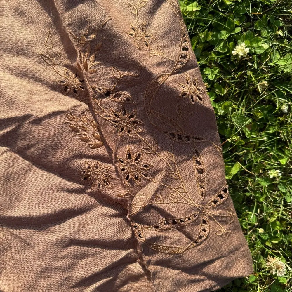 VTG Antro Wide Leg Floral Trousers Lace Fairycore - Image 2