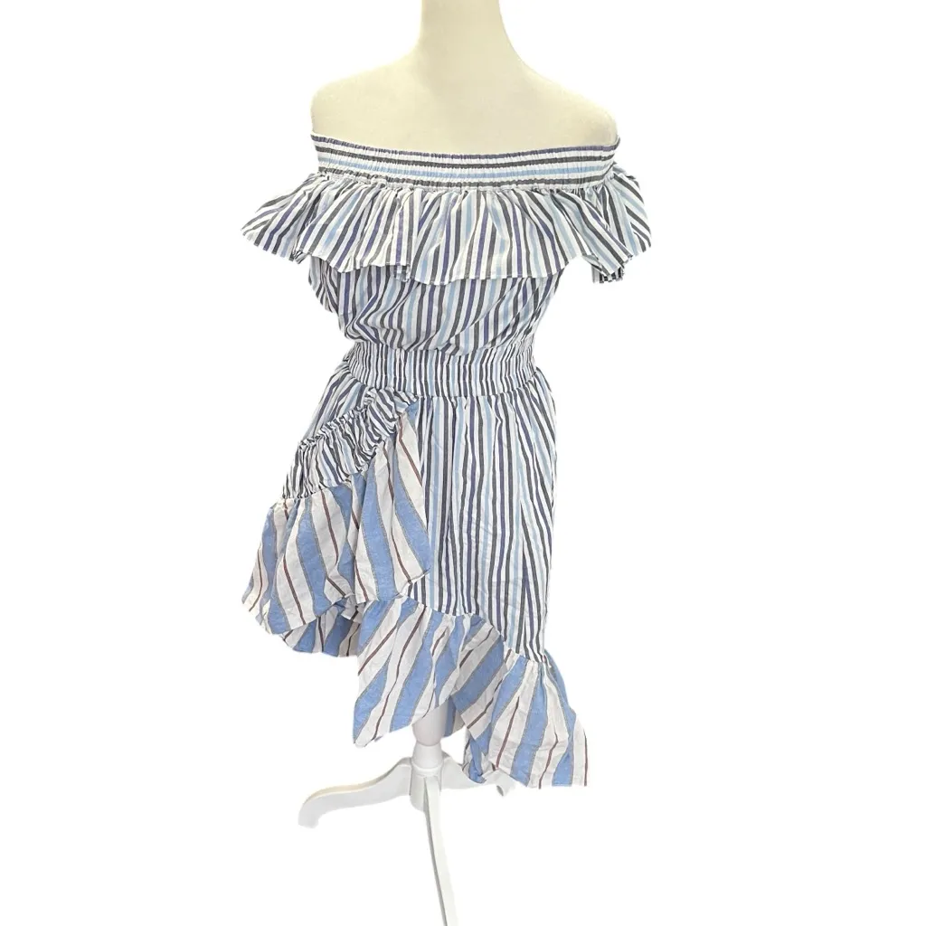 Misa Los Angeles Riley Striped Off Shoulder Ruffle Dress Anthropologie - Image 6