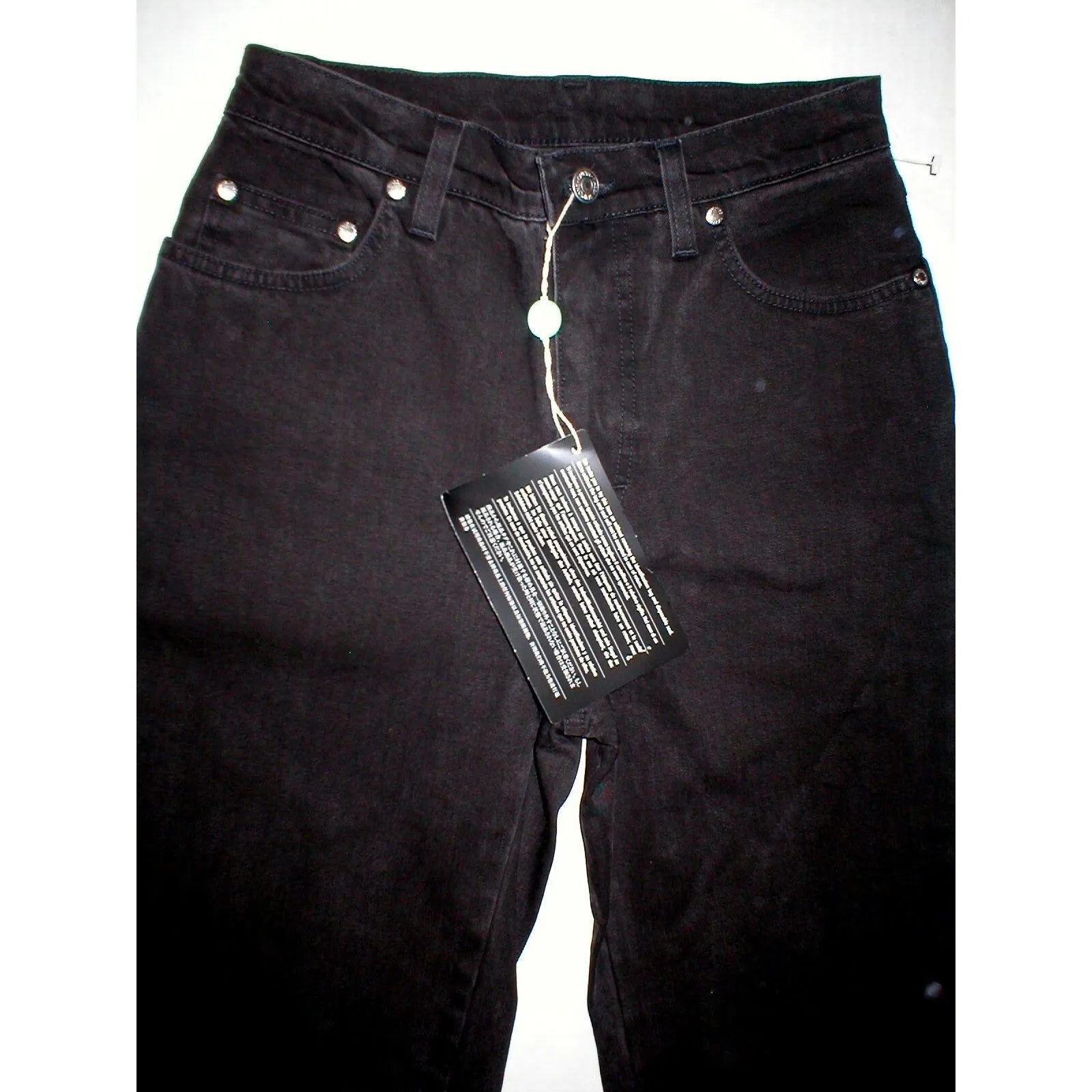 New Womens NWT 27 Designer Italy Piazza Sempione Jeans Black High Waist Skinny - Image 3