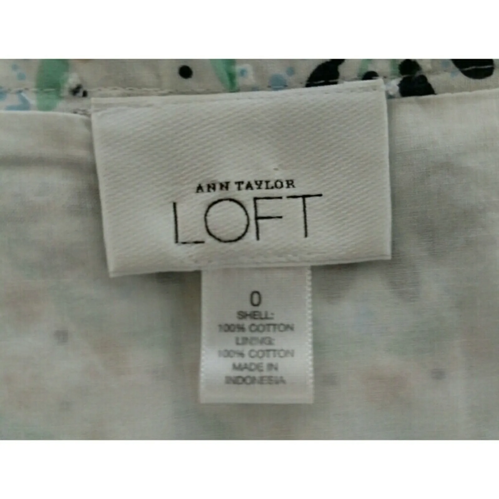 Ann Taylor LOFT Patterned Skirt Green White Tan A-Line Flare 0 - Image 5