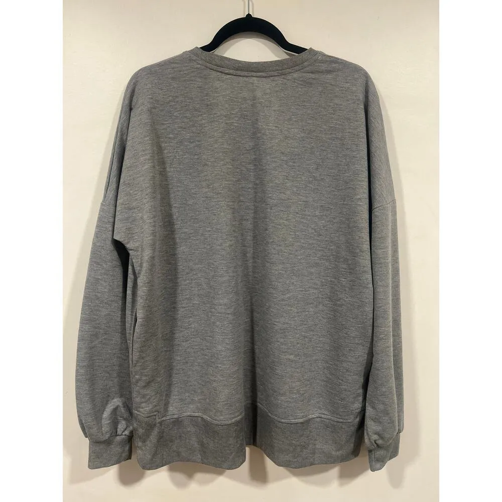 Simply Southern Be Kind Smiley Sweatshirt Gray Large - Image 8