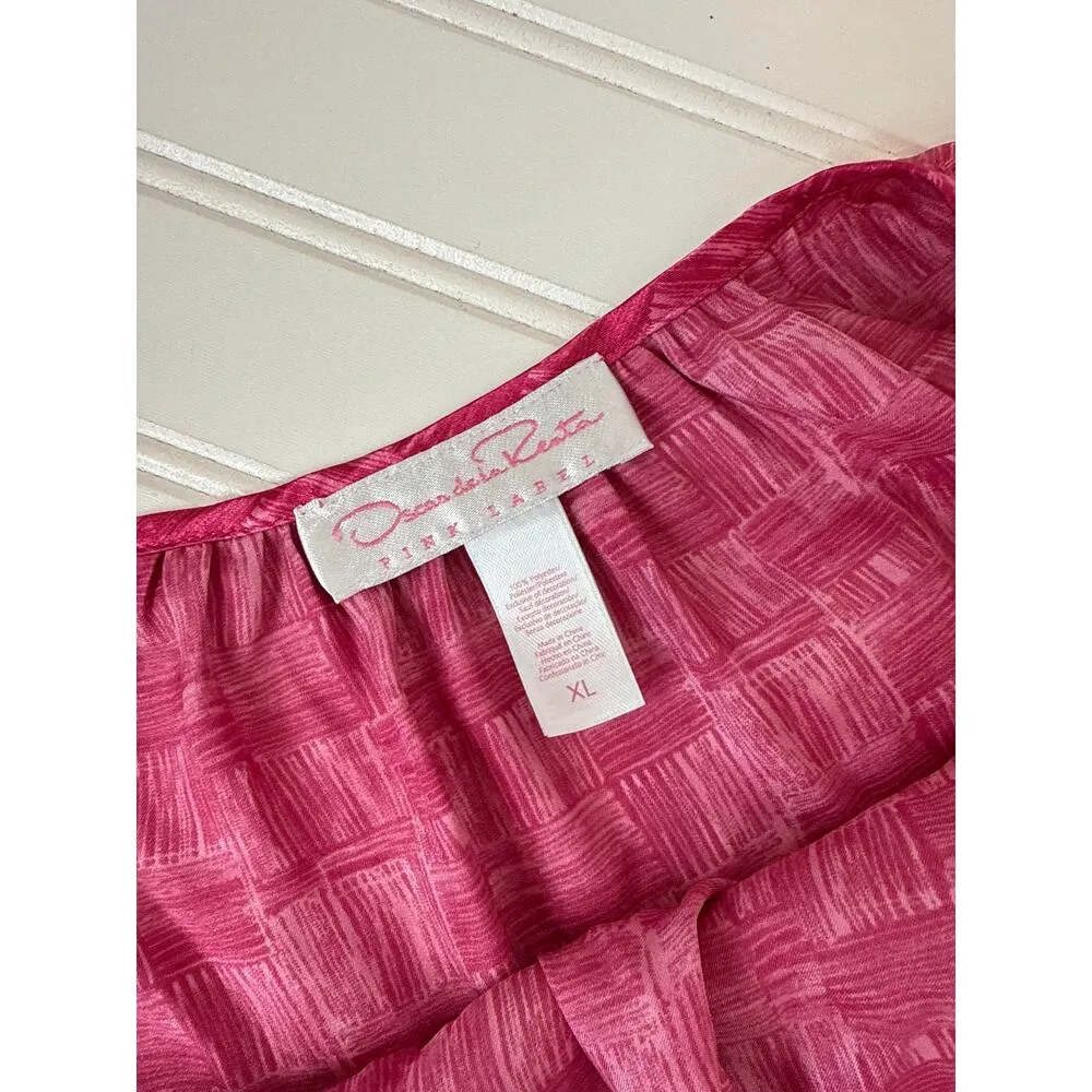 Oscar de la Renta Pink Label PJ Set Red Lounge Womens Size XL - Image 3