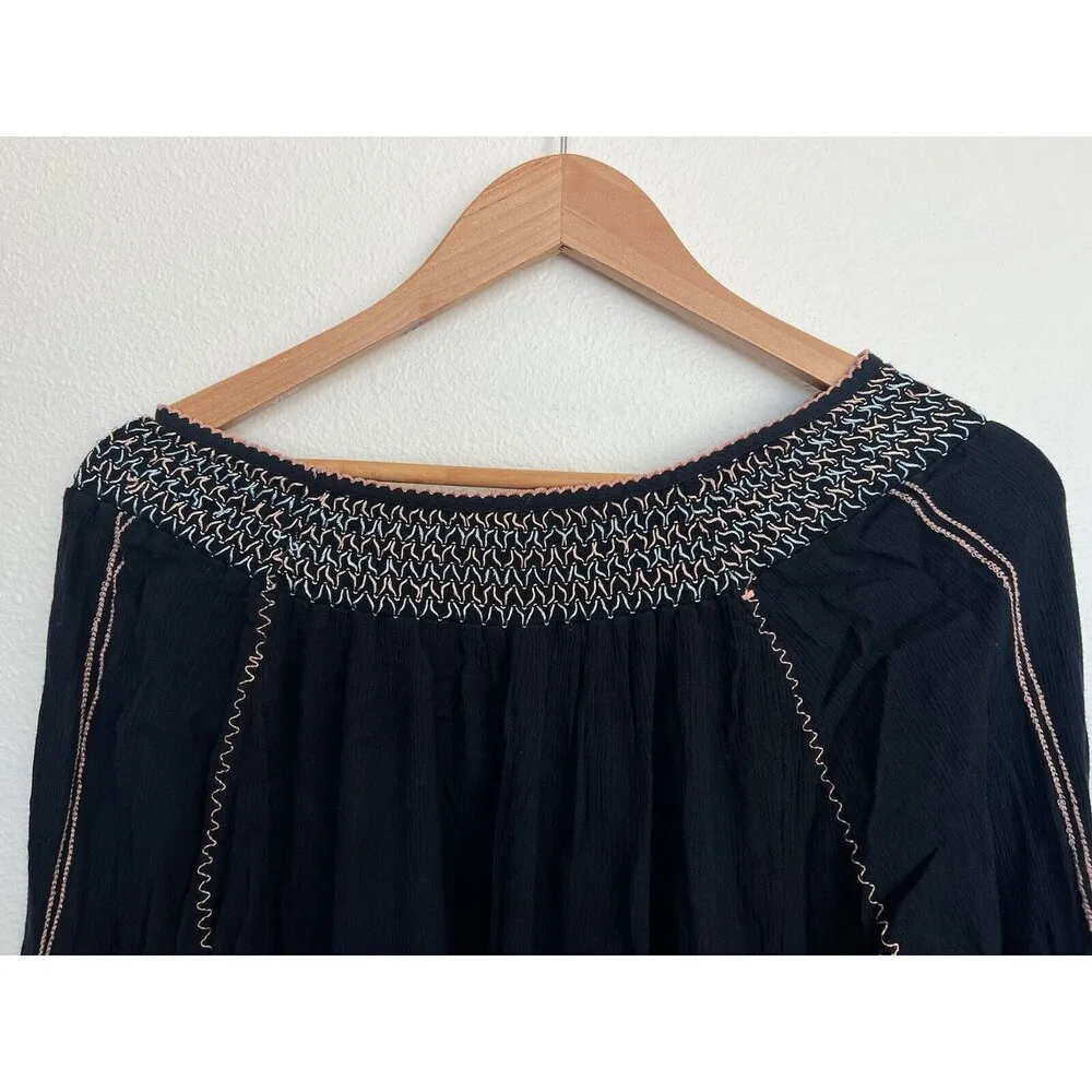 Free People Wind Willow Embroidered Peasant Boho Mini Tunic Dress Women’s SZ XS - Image 7