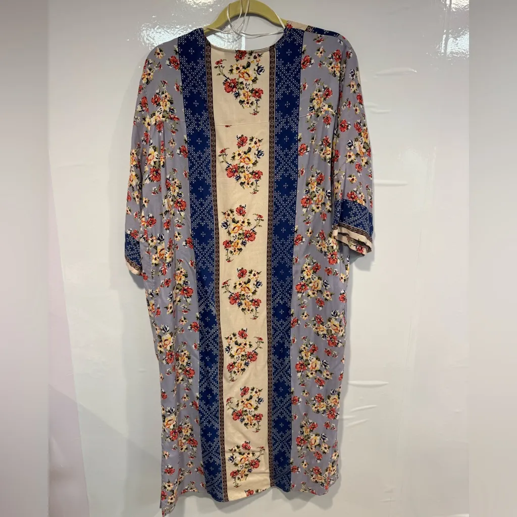 Long floral‎ striped kimono - Image 3