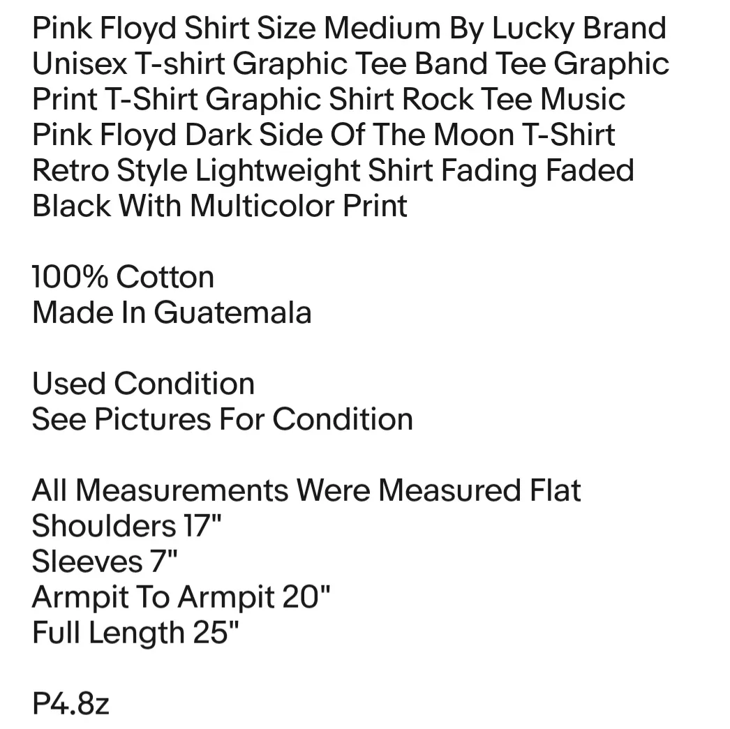 Pink Floyd Shirt Size Medium  Dark Side Of The Moon Graphic Band Tee - Image 2